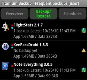 Titanium backup недостаточно памяти