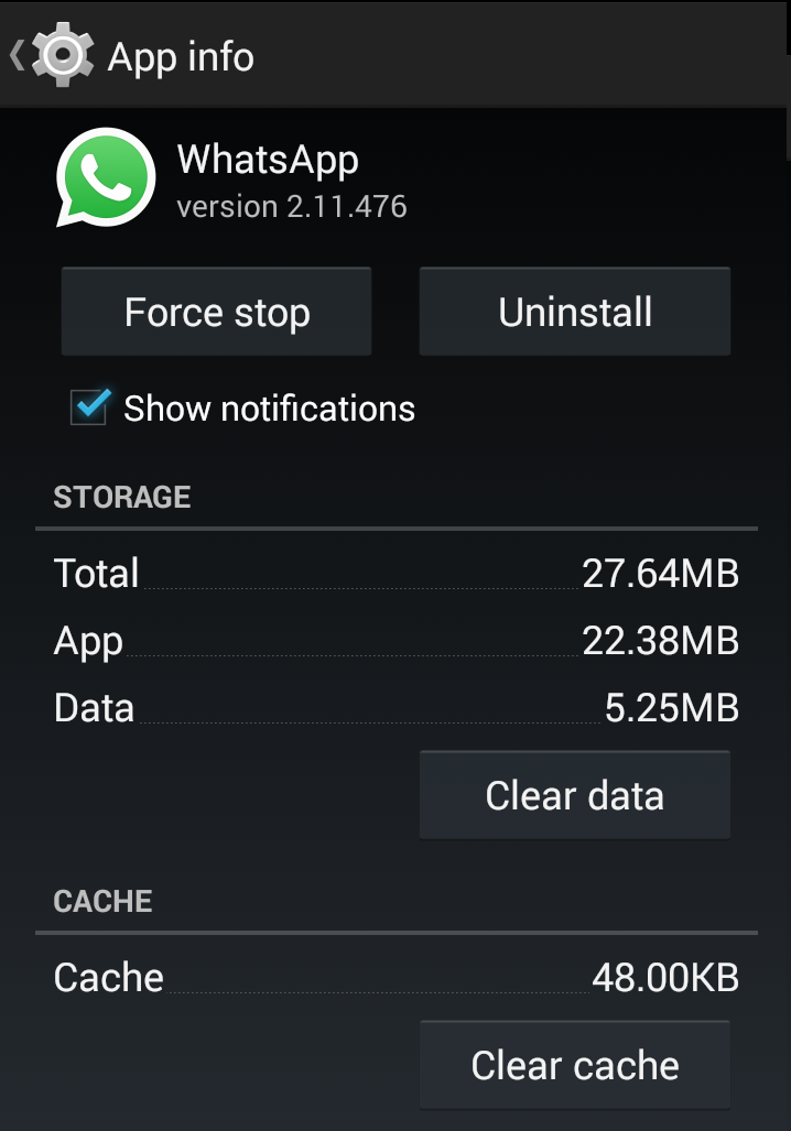 clean up cache on android