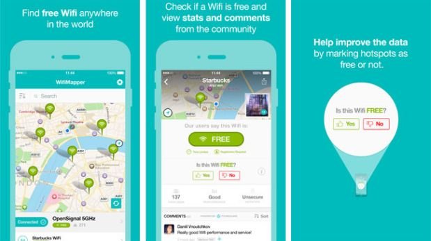 WifiMapper helps you to find free WiFi