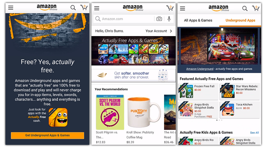 Amazon Underground ofrece gratis juegos y aplicaciones valoradas en más de 10.000 dólares