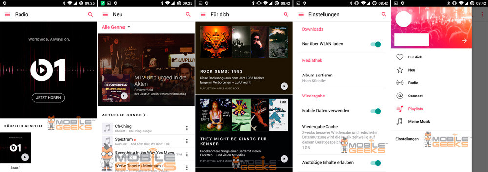 Filtradas las primeras imagenes de pantalla de Apple Music para Android 1
