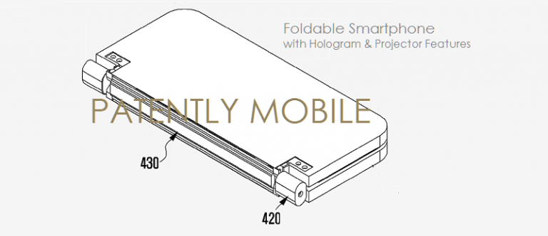 Samsung patents a foldable smartphone with projector 1