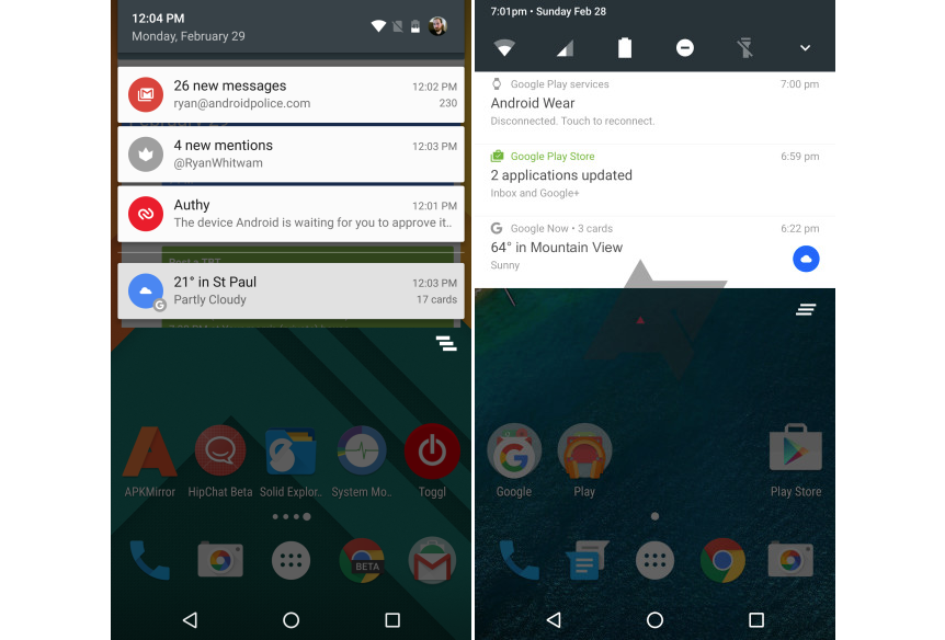 Android N is shown for the first time in a screenshot 1