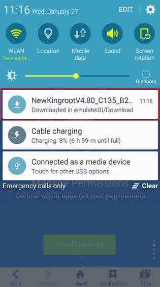 kingroot notification bar hexamob
