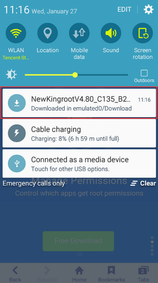 kingroot tendina delle notifiche hexamob