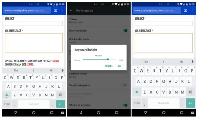 Google atualiza o teclado de Android e agora se ajusta em altura 1