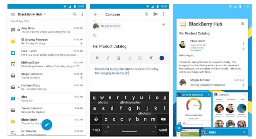 The entire suite Hub+ by Blackberry arrives on Android 1