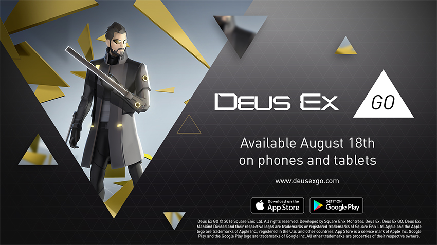 Deus Ex GO will debut on August 18 on iOS and Android 1